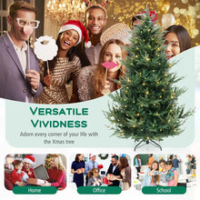 Load image into Gallery viewer, 6/7/8 FT Pre-Lit Artificial Christmas Tree, Hinged Xmas Tree with 240/340/450 Warm White LED Lights, 8 Lighting Modes, 778/1090/1480 Branch Tips