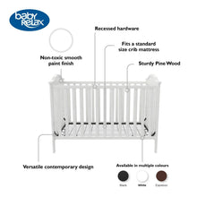 Load image into Gallery viewer, Baby Relax Adele 3 - in - 1 Convertible Crib. White