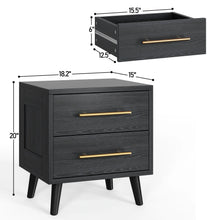 Load image into Gallery viewer, Noelse 3 Piece Bedroom Furniture Set, 6 Drawer Dresser with 2 Nightstands, Modern Wood Storage Organizer with Metal Handles for Bedroom, Living Room, Black