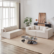 Load image into Gallery viewer, 104 - Inch Corduroy Modular L Shaped Sectional Sofa, Luxury Floor Couch Set, Upholstered Indoor Furniture, Foam - Filled Compressed Sofa for Living Room, Bedroom, 4 PC Free Combination ?