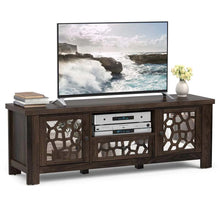 Load image into Gallery viewer, 55" Retro TV Stand for 60 Inch TVs, TV Console Cabinet Entertainment Center with Mirror Doors, Drawer Open Shelf, Cable Hole
