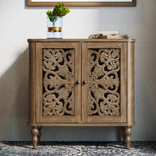 Load image into Gallery viewer, HLR 48" Accent Cabinet with 4 Doors, Vintage Hollow Carving Storage Credenza, Sideboards and Buffets Cabinet for Living Room, Kitchen, Dining Room, Entryway - 31.5"-2door-Blue