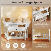 Load image into Gallery viewer, 36" 2-Tier Retro Console Table with Storage Drawer &amp; Open Shelf, Solid Wood Narrow Entryway Sofa Table for Living Room, Foyer &amp; Hallway