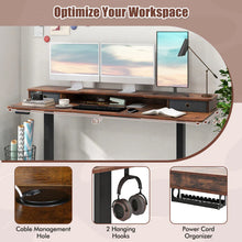 Load image into Gallery viewer, Electric Standing Desk with 2 Drawers, 3 Memory Positions, 63" x 24" Height Adjustable Electric Sit Stand Desk for Home Office Bedroom