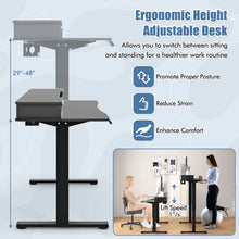 Load image into Gallery viewer, Electric Standing Desk with 2 Drawers, 3 Memory Positions, 63" x 24" Height Adjustable Electric Sit Stand Desk for Home Office Bedroom