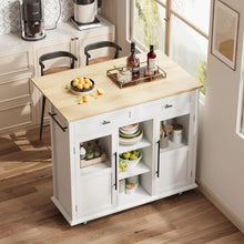 Load image into Gallery viewer, WALYWIK Foldable Kitchen Island Cart with Wheels, 2 Glass Doors, Spice Rack &amp; Towel Holder - Compact Mobile Storage Cart for Small Kitchens, Dining Rooms, Camping &amp; Rvs - Grey