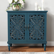Load image into Gallery viewer, HLR 48" Accent Cabinet with 4 Doors, Vintage Hollow Carving Storage Credenza, Sideboards and Buffets Cabinet for Living Room, Kitchen, Dining Room, Entryway