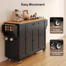 Load image into Gallery viewer, Noelse Kitchen Island with Storage, Island Table for Kitchen with Drop Leaf, Spice Rack, Towel Bar for Small Kitchens, White