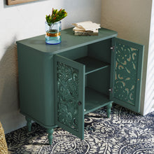 Load image into Gallery viewer, HLR 48" Accent Cabinet with 4 Doors, Vintage Hollow Carving Storage Credenza, Sideboards and Buffets Cabinet for Living Room, Kitchen, Dining Room, Entryway