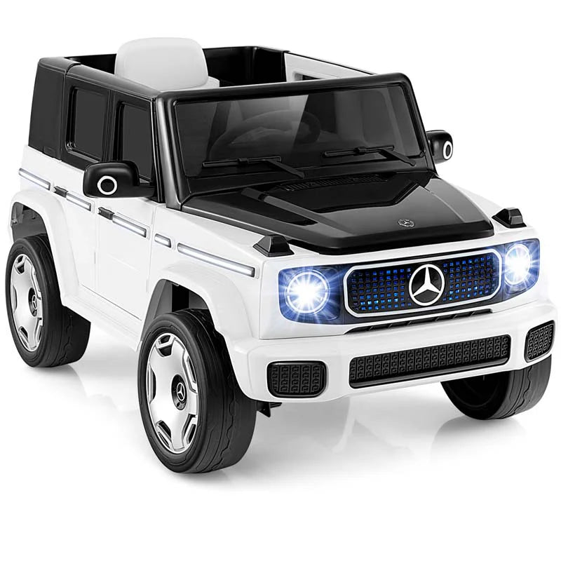 12V 4WD Kids Ride On Car, Licensed Mercedes-Benz EQG Battery Powered Electric Vehicle with Remote Control & Music