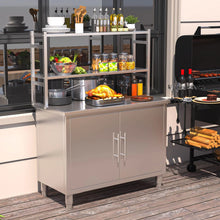 Load image into Gallery viewer, AECOJOY Stainless Steel Table with Cabinet 40"x20" Prep Table for Commercial Kitchen Countertop