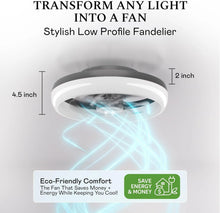 Load image into Gallery viewer, Cannonx 14 Low Profile Ceiling Fans with Lights and Remote, Modern Fandelier Ceiling Fan with Light, 6 Speeds, 3 Lighting Modes 3500K - 5500K, Flush Mount for Bedroom, LED 2200 Lumens