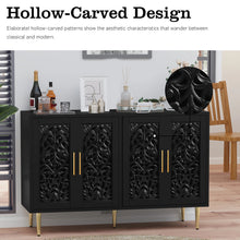Load image into Gallery viewer, HLR 48" Accent Cabinet with 4 Doors, Vintage Hollow Carving Storage Credenza, Sideboards and Buffets Cabinet for Living Room, Kitchen, Dining Room, Entryway