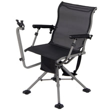 Load image into Gallery viewer, 360° Swivel Hunting Chair, Portable Deer Blind Chair Sniper Seat with Adjustable Shooting Rest, Extendable Aluminum Legs &amp; Carrying Strap for Camping