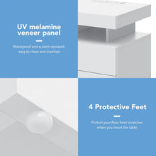 Load image into Gallery viewer, Hommpa LED Nightstand Wireless Charging Station USB Type C Outlets Bedside Table 3 Drawers Black Night Table Modern Smart Nightstand High Gloss End Side Table for Bedroom Furniture 26.8" Tall