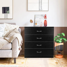 Load image into Gallery viewer, Segmart Black Chest of 4 Drawers, Wood Bedroom Furniture Chest Cabinet with Metal Handles for Kids Room