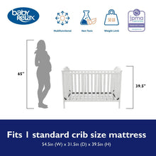 Load image into Gallery viewer, Baby Relax Adele 3 - in - 1 Convertible Crib. White