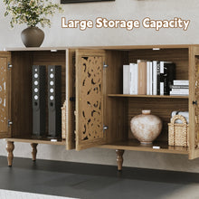 Load image into Gallery viewer, HLR 48" Accent Cabinet with 4 Doors, Vintage Hollow Carving Storage Credenza, Sideboards and Buffets Cabinet for Living Room, Kitchen, Dining Room, Entryway