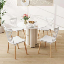 Load image into Gallery viewer, Set of 4 Windsor Dining Chairs, Modern Armless Side Kitchen Chairs with Spindle Back, Curved Seat &amp; Solid Wood Legs for Living Room, Restaurant