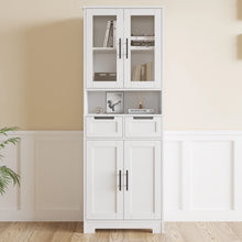 Load image into Gallery viewer, Ktaxon Wooden Bathroom Floor Cabinet with 4 Drawers &amp; 1 Cupboard for Living Room Entryway, White