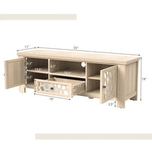 Load image into Gallery viewer, 55" Retro TV Stand for 60 Inch TVs, TV Console Cabinet Entertainment Center with Mirror Doors, Drawer Open Shelf, Cable Hole