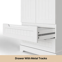 Load image into Gallery viewer, Aiho Storage Cabinet with 2 Doors &amp; 2 Drawer, Pantry Cabinet for Kitchen, Studio, Living Room - White
