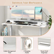 Load image into Gallery viewer, Electric Standing Desk with 2 Drawers, 3 Memory Positions, 63" x 24" Height Adjustable Electric Sit Stand Desk for Home Office Bedroom