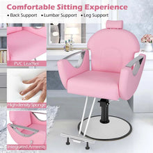 Load image into Gallery viewer, Reclining Barber Chair, 360° Swivel Salon Chair with Heavy Duty Hydraulic Pump, Adjustable Height &amp; Headrest for Hair Styling, Makeup, Tattoo