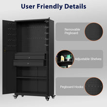 Load image into Gallery viewer, AECOJOY 71" Metal Garage Storage Cabinet with Drawers and Wheel
