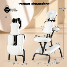 Load image into Gallery viewer, Portable Lightweight Massage Chair, PU Leather Tattoo Spa Chair with Thickened Sponge &amp; Carrying Bag, Folding Travel Chair for Massage Therapy