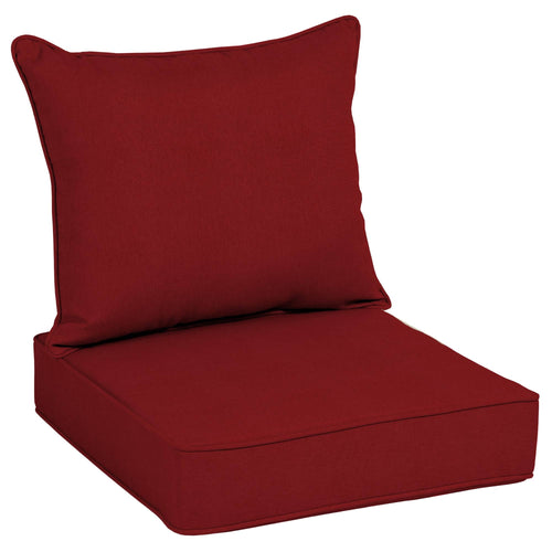 Allen + Roth 2-Piece Red Canvas Deep Seat Patio Chair Cushion
