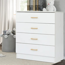 Load image into Gallery viewer, Segmart Black Chest of 4 Drawers, Wood Bedroom Furniture Chest Cabinet with Metal Handles for Kids Room