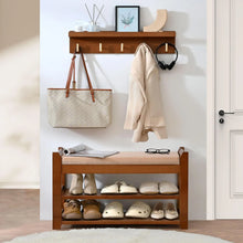 Load image into Gallery viewer, Shoe Rack for Front Door Entrance, 28 Entryway Bench with Coat Rack, Hall Tree Shoe Bench with Storage for Entry, Hallway, Bedroom, Living Room