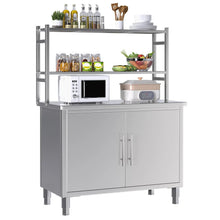 Load image into Gallery viewer, AECOJOY Stainless Steel Table with Cabinet 40"x20" Prep Table for Commercial Kitchen Countertop
