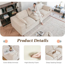 Load image into Gallery viewer, AECOJOY 110" Oversized Sofa for Living Room, 3 Seater Cloud Boneless Couch with Fluffy Seat Cushions