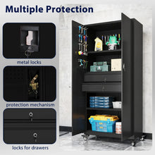 Load image into Gallery viewer, AECOJOY 71" Metal Garage Storage Cabinet with Drawers and Wheel
