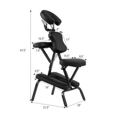 Load image into Gallery viewer, Portable Lightweight Massage Chair, PU Leather Tattoo Spa Chair with Thickened Sponge &amp; Carrying Bag, Folding Travel Chair for Massage Therapy
