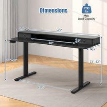 Load image into Gallery viewer, Electric Standing Desk with 2 Drawers, 3 Memory Positions, 63" x 24" Height Adjustable Electric Sit Stand Desk for Home Office Bedroom