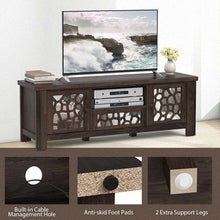 Load image into Gallery viewer, 55" Retro TV Stand for 60 Inch TVs, TV Console Cabinet Entertainment Center with Mirror Doors, Drawer Open Shelf, Cable Hole