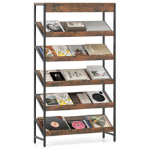 Load image into Gallery viewer, Tangkula 6-Tier Tall Freestanding Bookshelf with Angled Shelves for Home Office