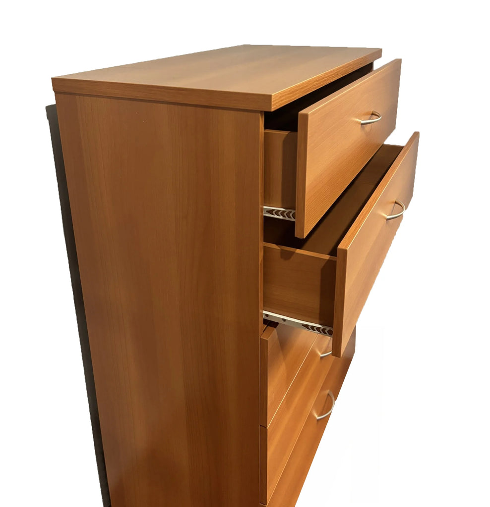 Xukmct 5 Drawer Dresser with Metal Handle, Perfect for Living Room, Bedroom, Brown
