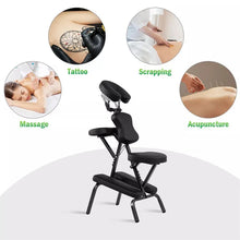 Load image into Gallery viewer, Portable Lightweight Massage Chair, PU Leather Tattoo Spa Chair with Thickened Sponge &amp; Carrying Bag, Folding Travel Chair for Massage Therapy