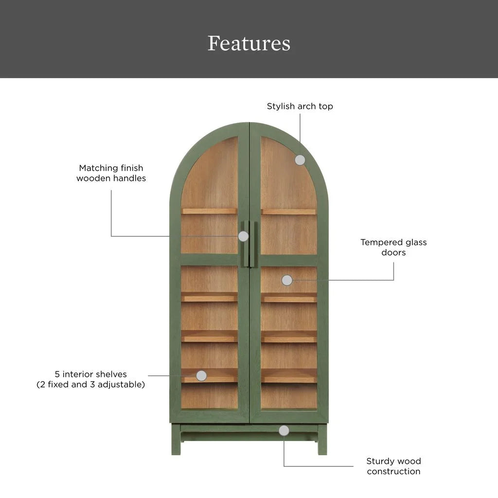 Better Homes & Gardens Juliet Arch Accent Cabinet, Black Finish