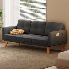 Load image into Gallery viewer, Bedroom Furniture Set - Includes Queen Bed Frame, 4 - Drawer Dresser Set of 2 &amp; 3 Seat Futon Sofa - Modern Storage Solution for Stylish Home Decor