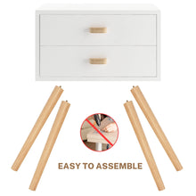 Load image into Gallery viewer, Syngar Nightstand Set of 2, Bedroom Bedside Table with 2 Drawer Storage Shelf, Simple Modern Night Stand End Table with Wood Handle, Easy Assembly, Suitable for Living Room Bedroom Furniture, White