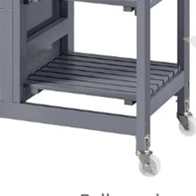 Load image into Gallery viewer, Kitchen Island Cart on Wheels with Storage, Rolling Bar Cart with Solid Wood Top and 3 Drawers, 3 Removable Shelves, Serving Utility Carts for Dining Room/Small Kitchen, Dark Gray ???