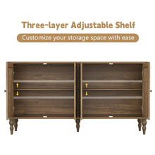 Load image into Gallery viewer, HLR 48" Accent Cabinet with 4 Doors, Vintage Hollow Carving Storage Credenza, Sideboards and Buffets Cabinet for Living Room, Kitchen, Dining Room, Entryway