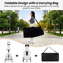 Load image into Gallery viewer, Portable Lightweight Massage Chair, PU Leather Tattoo Spa Chair with Thickened Sponge &amp; Carrying Bag, Folding Travel Chair for Massage Therapy