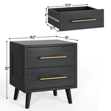 Load image into Gallery viewer, Bedroom Furniture Set - Includes Queen Bed Frame, Nightstands Set of 2, 5 - Drawer Dresser &amp; Double Wide 6 - Drawer Dresser - Modern Storage Solution for Stylish Home Decor, Black