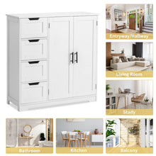 Load image into Gallery viewer, Ktaxon Wooden Bathroom Floor Cabinet with 4 Drawers &amp; 1 Cupboard for Living Room Entryway, White